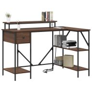 Бюро с чекмедже Кафяв дъб 120 х 79 х 86,5 см Инженерно дърво