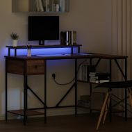 Бюро с чекмедже Кафяв дъб 120 х 79 х 86,5 см Инженерно дърво