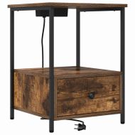 Нощен шкаф 2 pcs Димян дъб 42 x 41 x 56 см Инженерно дърво