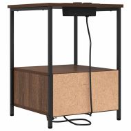 Нощен шкаф с чекмедже Кафяв дъб 42 x 41 x 56 см Инженерно дърво