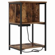 Нощен шкаф 2 pcs Димян дъб 38 x 31 x 61 см Инженерно дърво