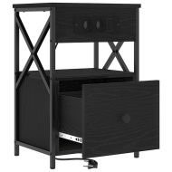 Нощен шкаф 2 pcs Черния дъб 40 x 31 x 60 см Инженерно дърво