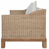 Комплект мека мебел от 2 части, с възглавници, естествен ратан