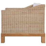 Комплект дивани с възглавници, 3 части, естествен ратан