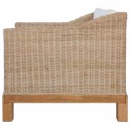 Комплект дивани с възглавници, 2 части, естествен ратан