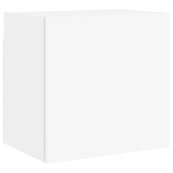 ТВ стенни модули, 4 части, бели, инженерно дърво