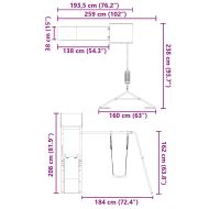 Комбинирано детско съоръжение за игра, импрегниран бор