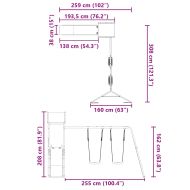 Комбинирано детско съоръжение, масивна дугласка дървесина