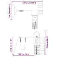 Комбинирано детско съоръжение за игра, импрегниран бор