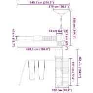 Комбинирано детско съоръжение за игра, импрегниран бор