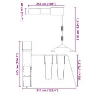Комбинирано детско съоръжение, масивна дугласка дървесина