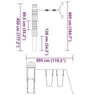 Комбинирано детско съоръжение, масивна дугласка дървесина