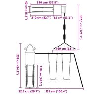 Комбинирано детско съоръжение, масивна дугласка дървесина