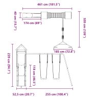 Комбинирано детско съоръжение, масивна дугласка дървесина