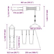 Комбинирано детско съоръжение за игра, импрегниран бор