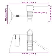 Комбинирано детско съоръжение, масивна дугласка дървесина