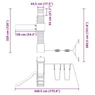 Комбинирано детско съоръжение, масивна дугласка дървесина