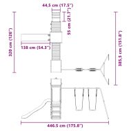 Комбинирано детско съоръжение за игра, импрегниран бор