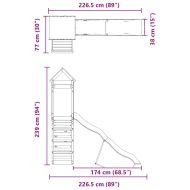 Комбинирано детско съоръжение за игра на открито, бор масив