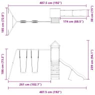 Комбинирано детско съоръжение за игра на открито, бор масив
