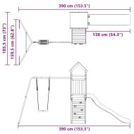 Комбинирано детско съоръжение за игра, импрегниран бор