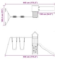 Комбинирано детско съоръжение, масивна дугласка дървесина