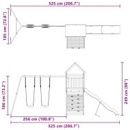 Комбинирано детско съоръжение, масивна дугласка дървесина