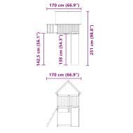 Комбинирано детско съоръжение за игра, импрегниран бор