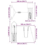 Комбинирано детско съоръжение, масивна дугласка дървесина