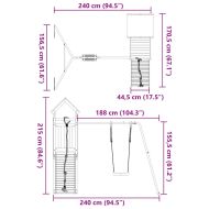 Комбинирано детско съоръжение за игра, импрегниран бор