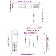 Комбинирано детско съоръжение, масивна дугласка дървесина