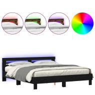 Рамка за легло с таблото Черен дъб 200 x 200 cm Инженерно дърво