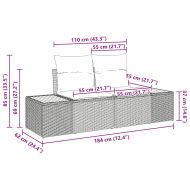Градински Софа Комплект с възглавница 9 pcs Бежово полиратан