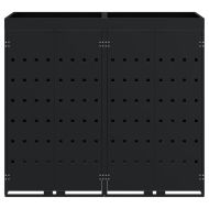 Контейнер за съхранение на 2 коша Черно 136 x 77,5 x 121,5 см