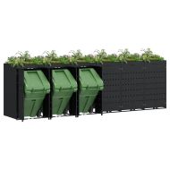 Контейнер за съхранение на 6 коша Черно 408 x 77,5 x 121,5 см