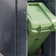 Контейнер за съхранение на 2 коша Светлосиво