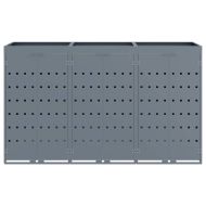 Контейнер за съхранение на 3 коша Светлосиво