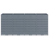 Контейнер за съхранение на 4 коша Светлосиво