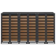 Контейнер за съхранение на 3 коша Антрацит