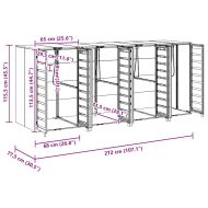 Контейнер за съхранение на 3 коша Антрацит