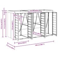 Контейнер за съхранение на 3 коша Антрацит