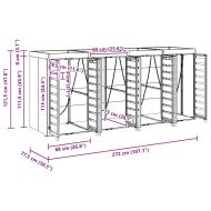 Контейнер за съхранение на 3 коша Антрацит
