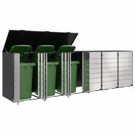 Контейнер за съхранение на 3 коша Антрацит