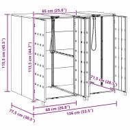 Контейнер за съхранение на 3 коша Сребрист