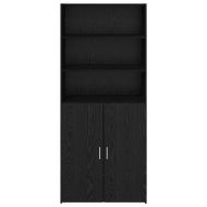 Висок шкаф Черния дъб 80 х 42,5 х 185 см Инженерно дърво