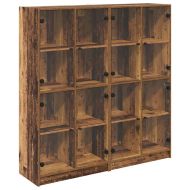 Висок шкаф 2 pcs Старо дърво 136 x 37 x 142 см Инженерно дърво