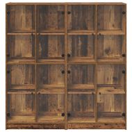 Висок шкаф 2 pcs Старо дърво 136 x 37 x 142 см Инженерно дърво