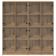 Висок шкаф 2 pcs Дъб 136 x 37 x 142 см Инженерно дърво