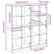 Висок шкаф 2 pcs Дъб 136 x 37 x 142 см Инженерно дърво