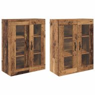 Стенни шкафове 2 pcs Старо дърво 69,5 x 34 x 90 см